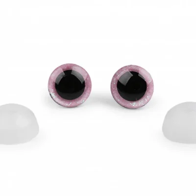 Ochi pentru jucării cu sclipici roz Ø12 mm