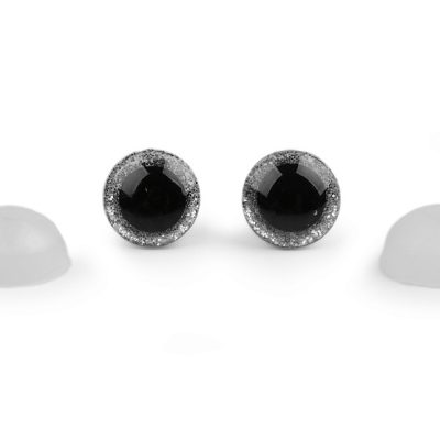 Ochi pentru jucării cu sclipici argintiu Ø12 mm
