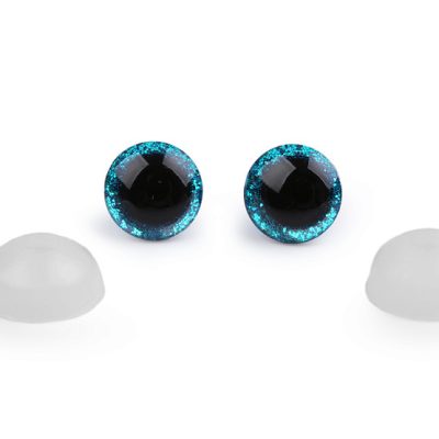Ochi pentru jucării cu sclipici bleu turcoaz Ø12 mm